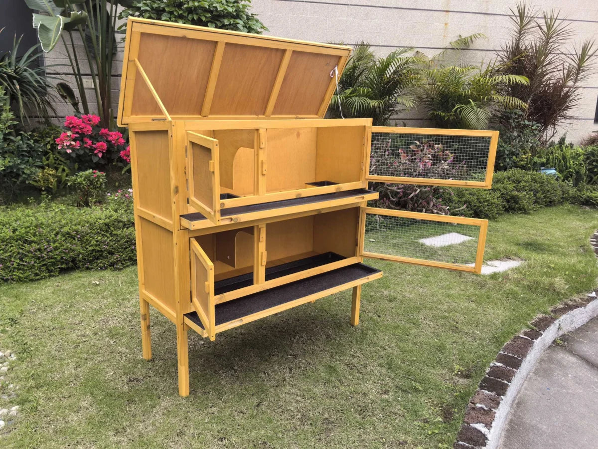 Conigliera, conigliera a due piani per piccoli animali