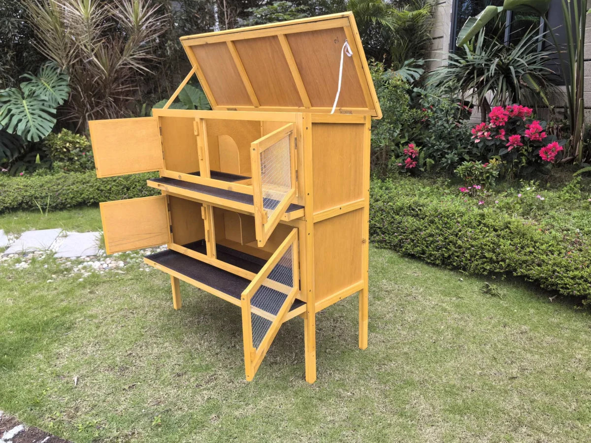 Conigliera, conigliera a due piani per piccoli animali