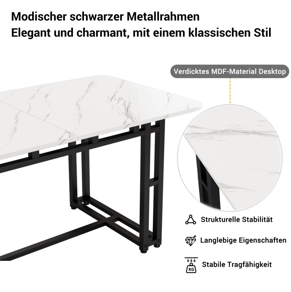 Set tavolo da pranzo moderno con 4 sedie in velluto grigio