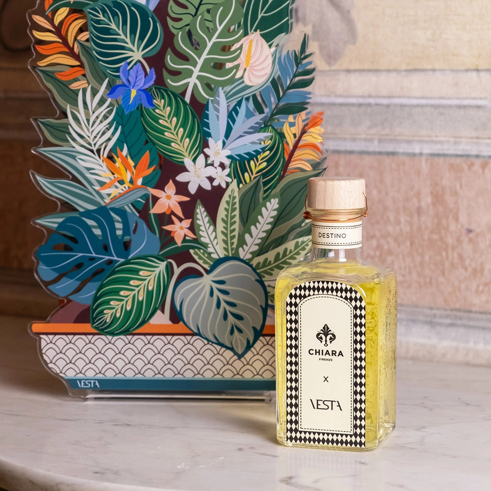 PROFUMATORE EDEN FRAGRANZA DESTINO MAXI 500ML IN CRISTALLO ACRILICO DECORATO VERDE FRAGRANZA BY CHIARA FIRENZE