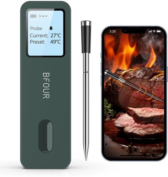 Termometro a Carne per Griglia, Forno e Fritto con Display Grande e Applicazione Intelligente