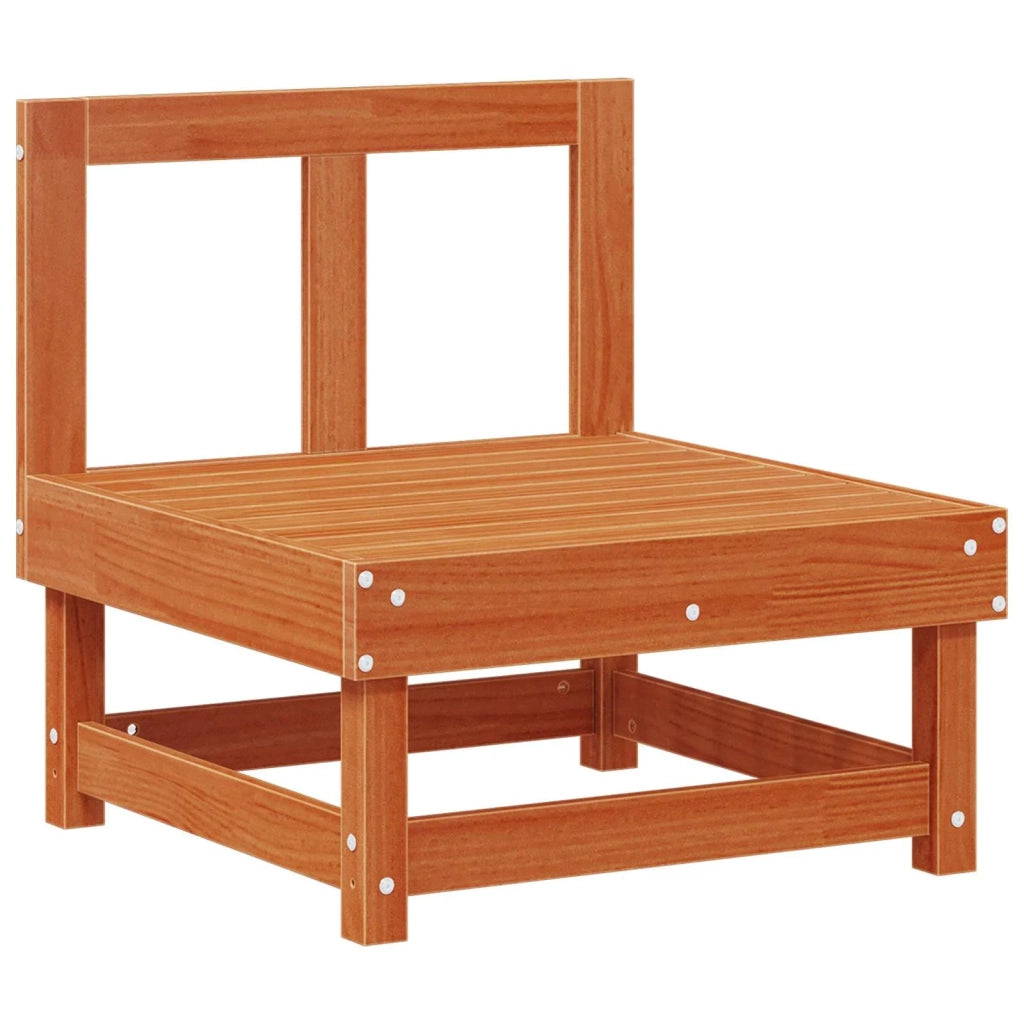 Divano Medio da Giardino Legno di pino massiccio Marrone Cera 865441