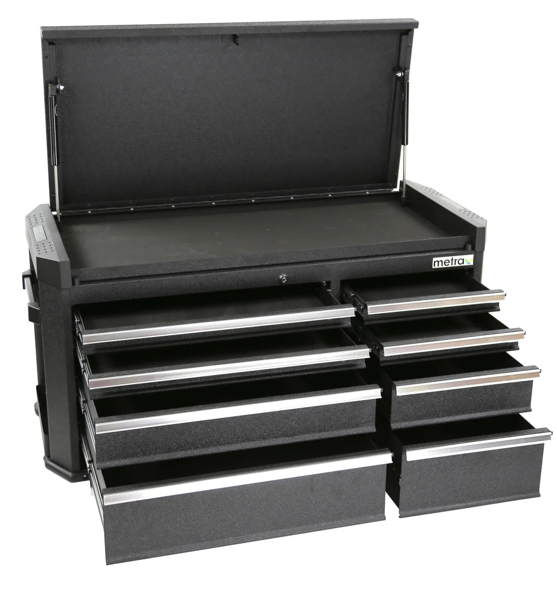 Attacco, nero per carrelli da officina larghi