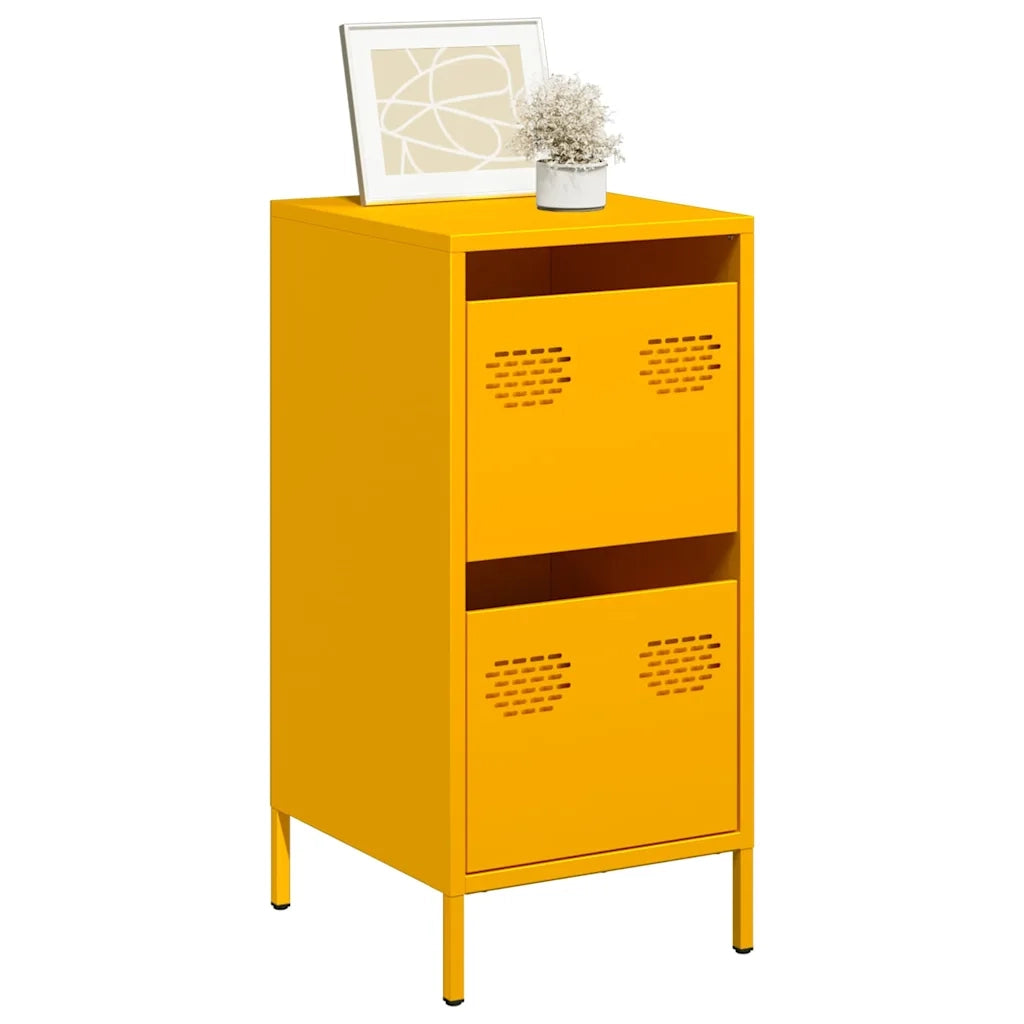 Credenza-Buffet-Armadio da cucina Giallo Senape 35x39x73,5 cm Acciaio Laminato a Freddo 151000