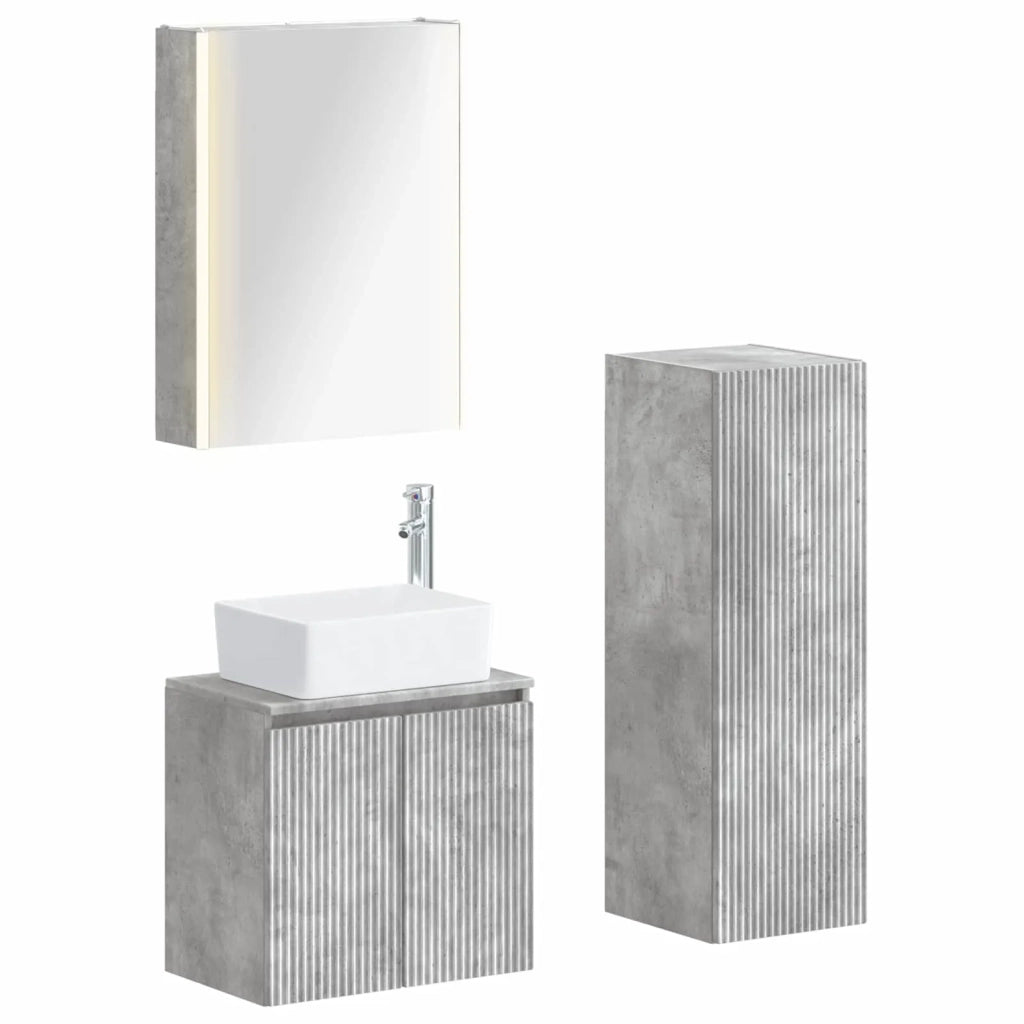 Set di mobili per il bagno 4 pcs Grigio Cemento 3407450