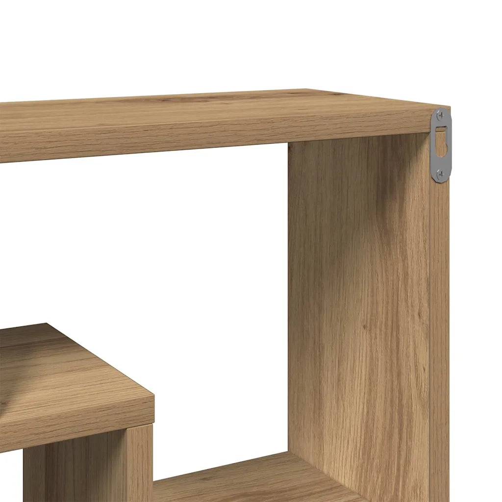 Mensola da parete artigianale in rovere 85x16x52,5 cm in legno ingegnerizzato 857014