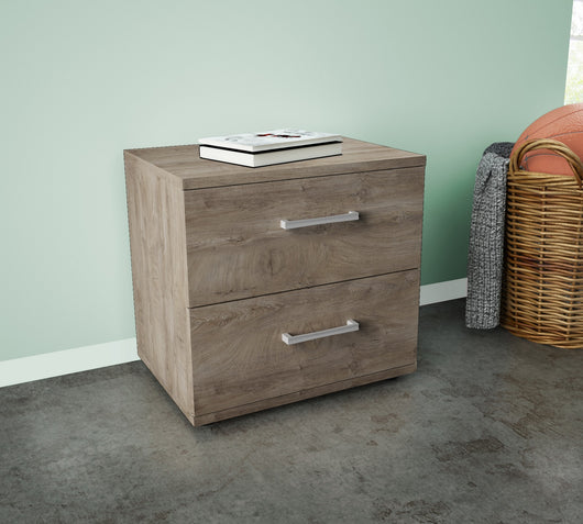 kit comodino 2 cassetti cm 48x36x41h rovere k105 cod:ferx.1028