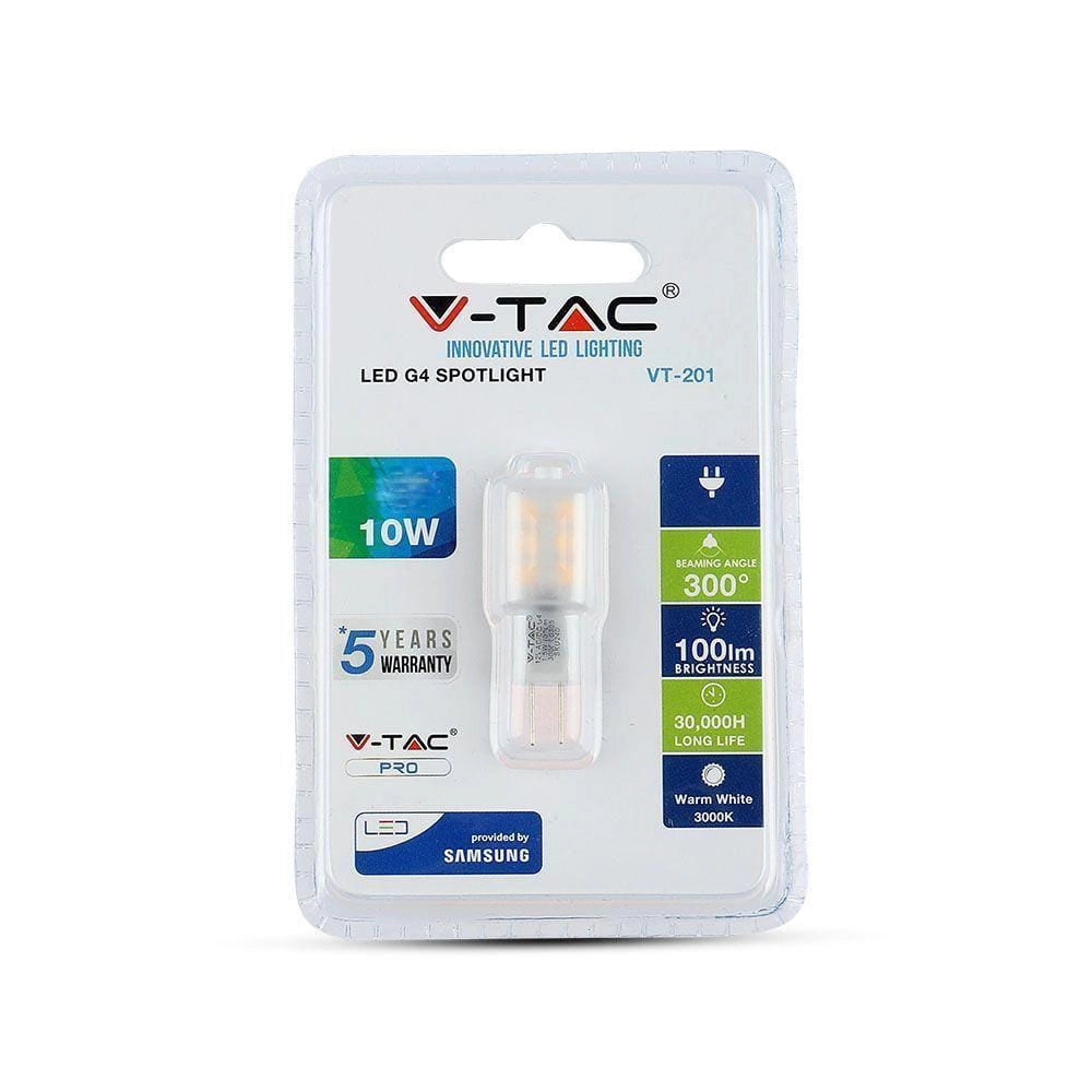 Lampadina LED V-TAC Samsung VT-201 1,1W G4 3000K 100lm 12V