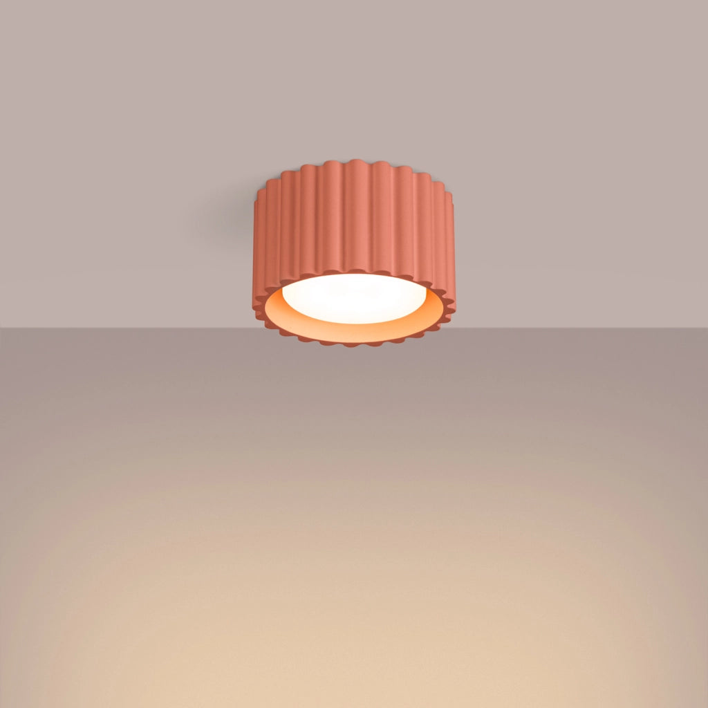 Faretto soffitto moderno rigato tondo pesca 6cm GX53 10W VISTAO