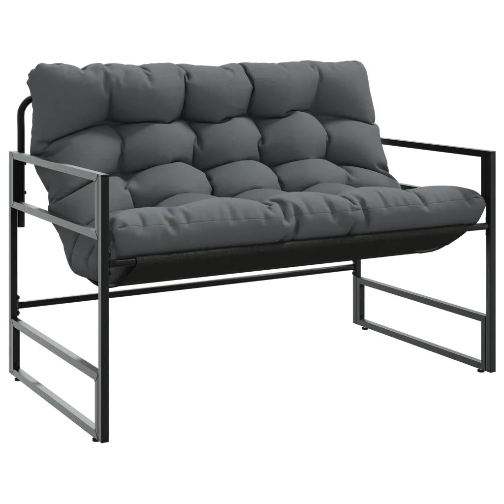 vidaXL Panchina da Giardino con Cuscino Antracite 113 cm in Acciaio