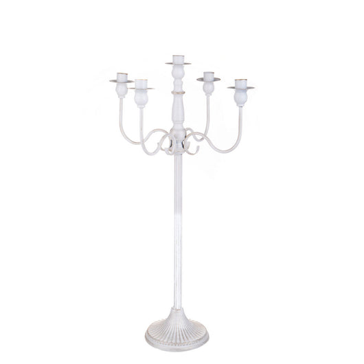 Candeliere a 5 Bracci Bianco Antico 75 cm