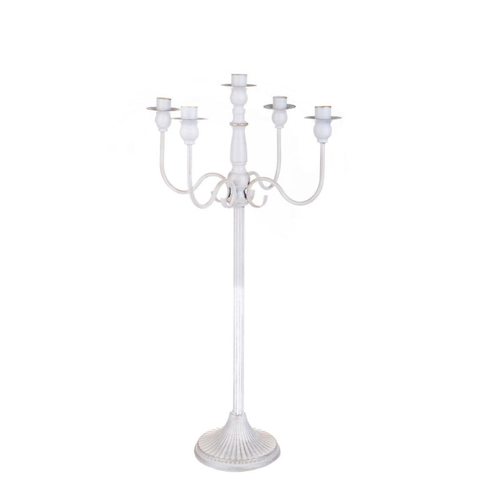 Candeliere a 5 Bracci Bianco Antico 75 cm