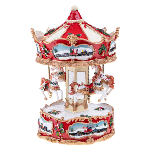 Carillon Giostra di Natale in Movimento 24 Cm Decorazione Natalizia