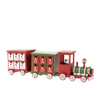 Calendario dell'Avvento a forma di Treno in Legno 49 cm