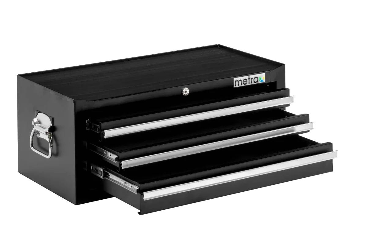 Cassetta degli attrezzi, parte superiore, 3 cassetti, colore nero