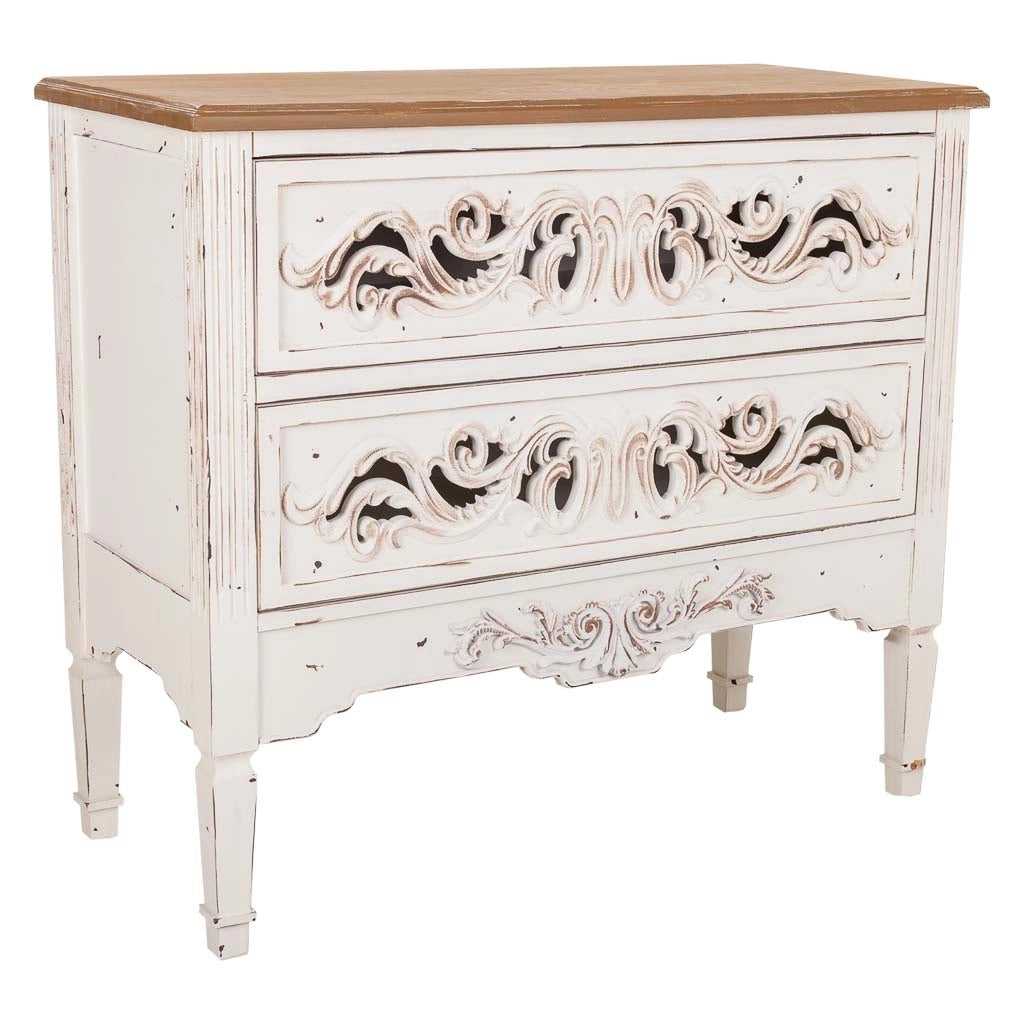 Cassettiera in legno bianco 86x38x76h