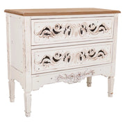 Cassettiera in legno bianco 86x38x76h