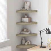 Scaffali Angolari a Parete 4 pz Rovere 35x35x3,8 cm MDF cod mxl 62589