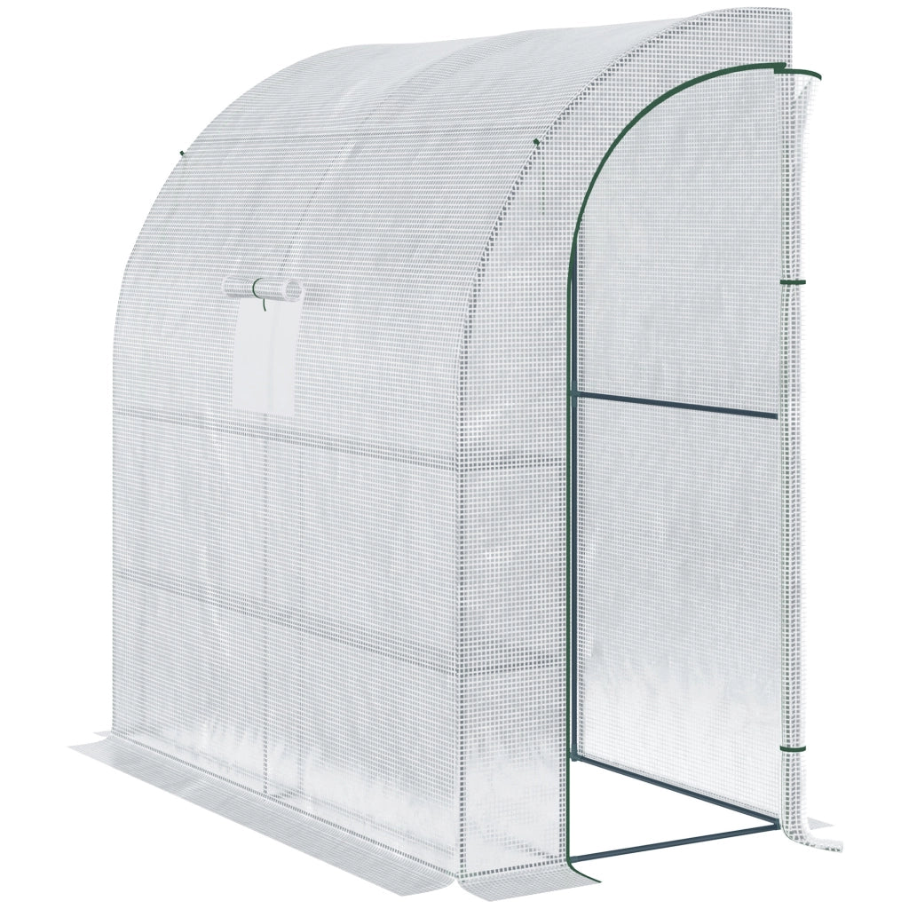 Serra da Giardino con 3 Ripiani e Finestre ¨C Zephmum ¨C 200x100x215 cm Bianco