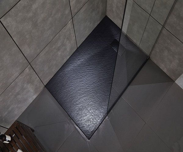 Piatto doccia in acrilico STONE ESSENCE - Nero antracite - Misura: 90 x 160 cm