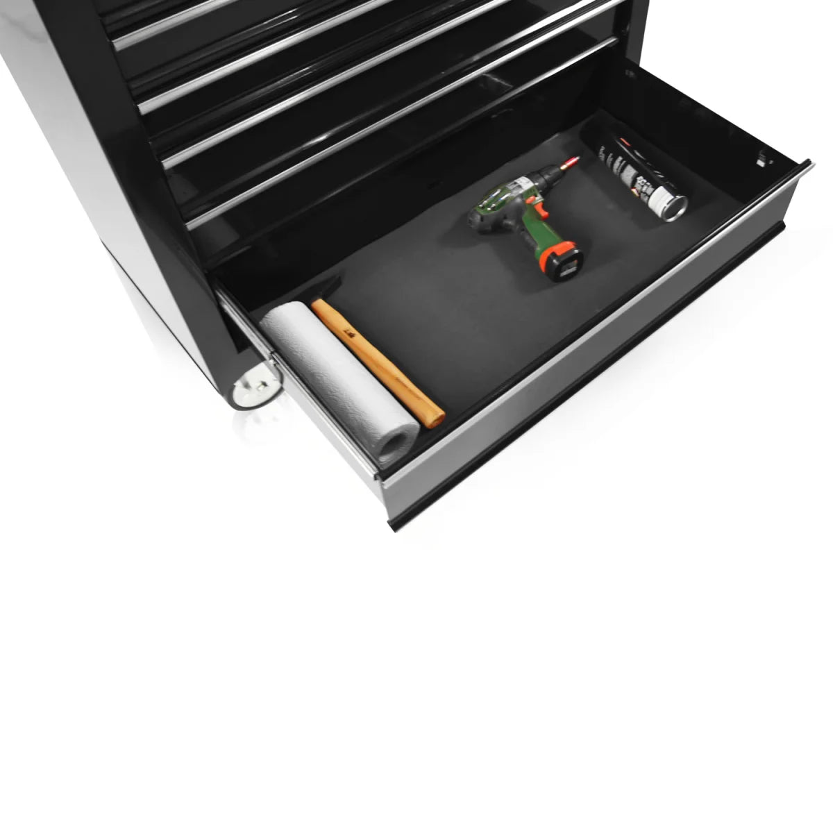 Carrello portautensili largo, 7 cassetti S47, colore nero