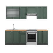 Cucina componibile Fame-Line Verde-oro rustico/Antracite 240 cm, PL Rovere Vicco