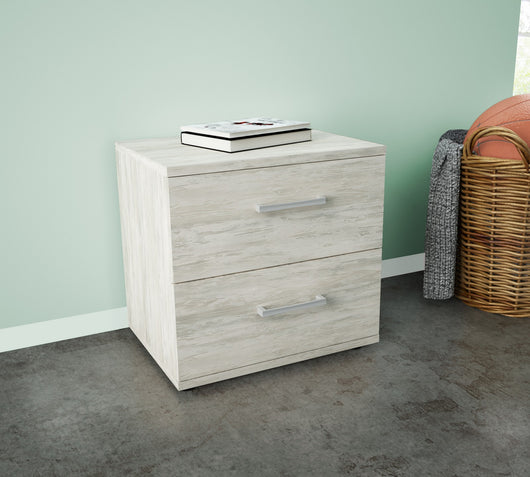 kit comodino 2 cassetti 44,4x33x40 cm bianco venato k083 cod:ferx.1029