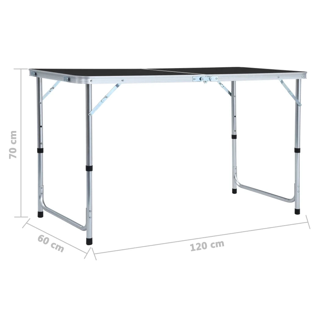 Tavolo da Campeggio Pieghevole in Alluminio Grigio 120x60 cm CFW4351416