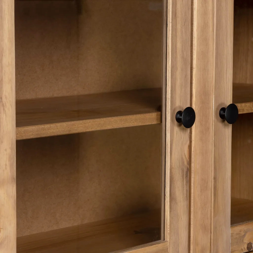 Credenza | Madia | Buffet da pranzo | Armadio da pranzo 93x40,5x180 cm in Legno Massello di Pino Panama Range