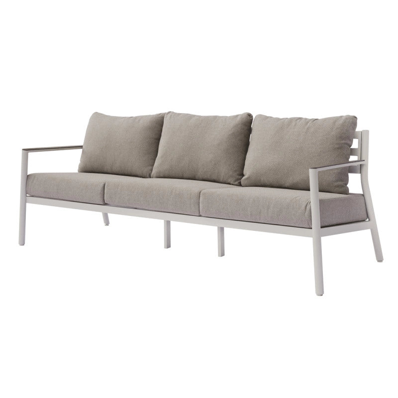 Salotto Cadice Alluminio Bianco Bracciolo Effetto Legno Moia