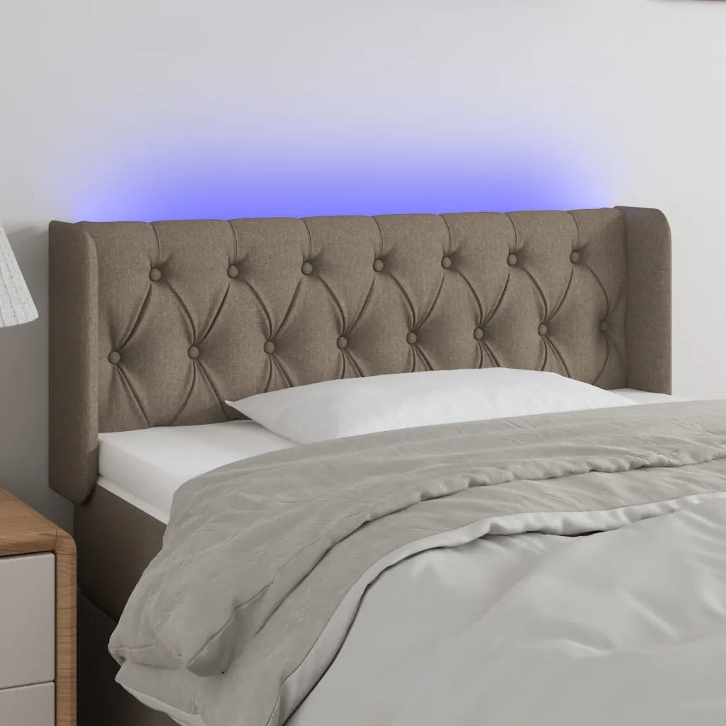 Testiera | Testata a LED Tortora 93x16x78/88 cm in Tessuto