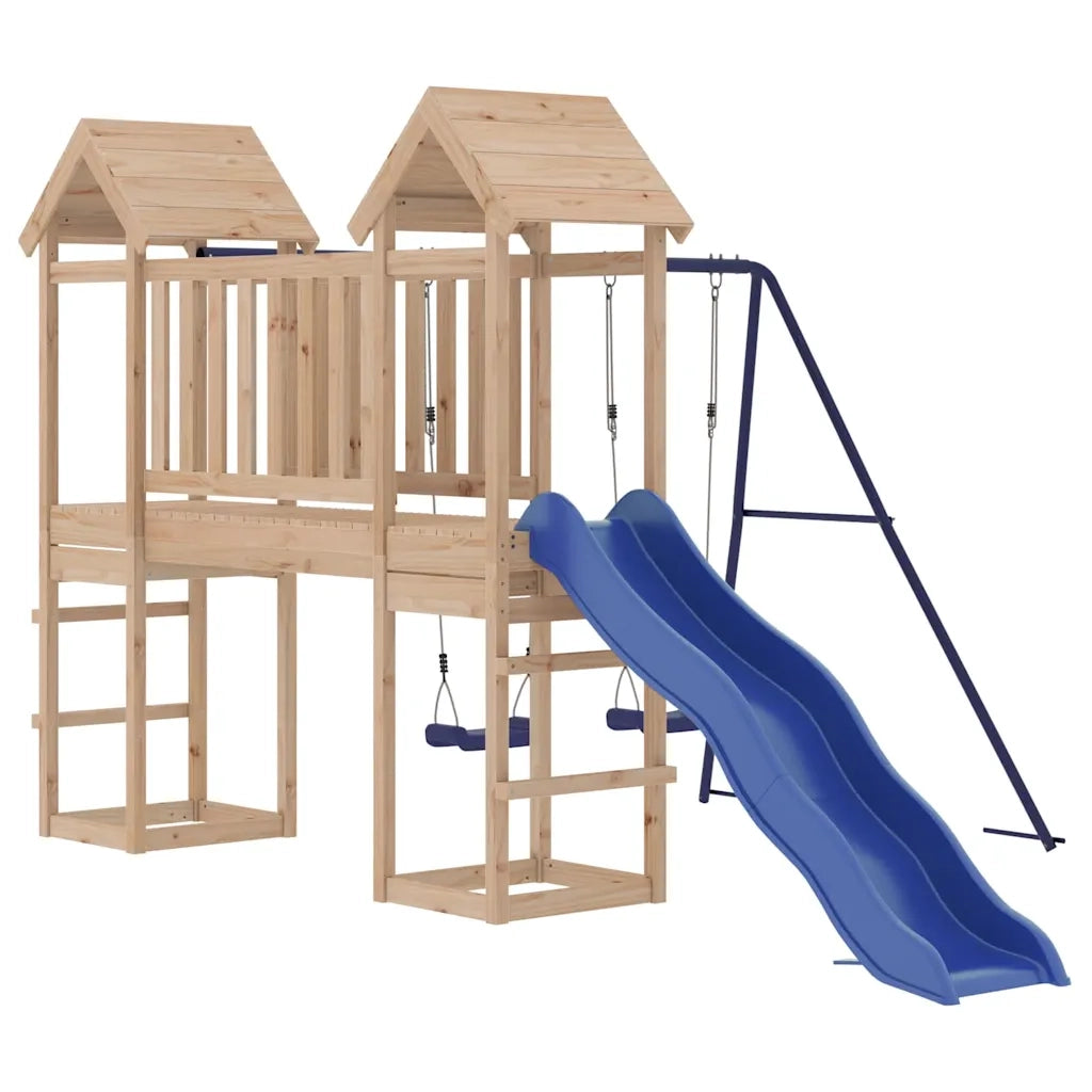 Set da Gioco da Esterno in Legno Massello di Pino