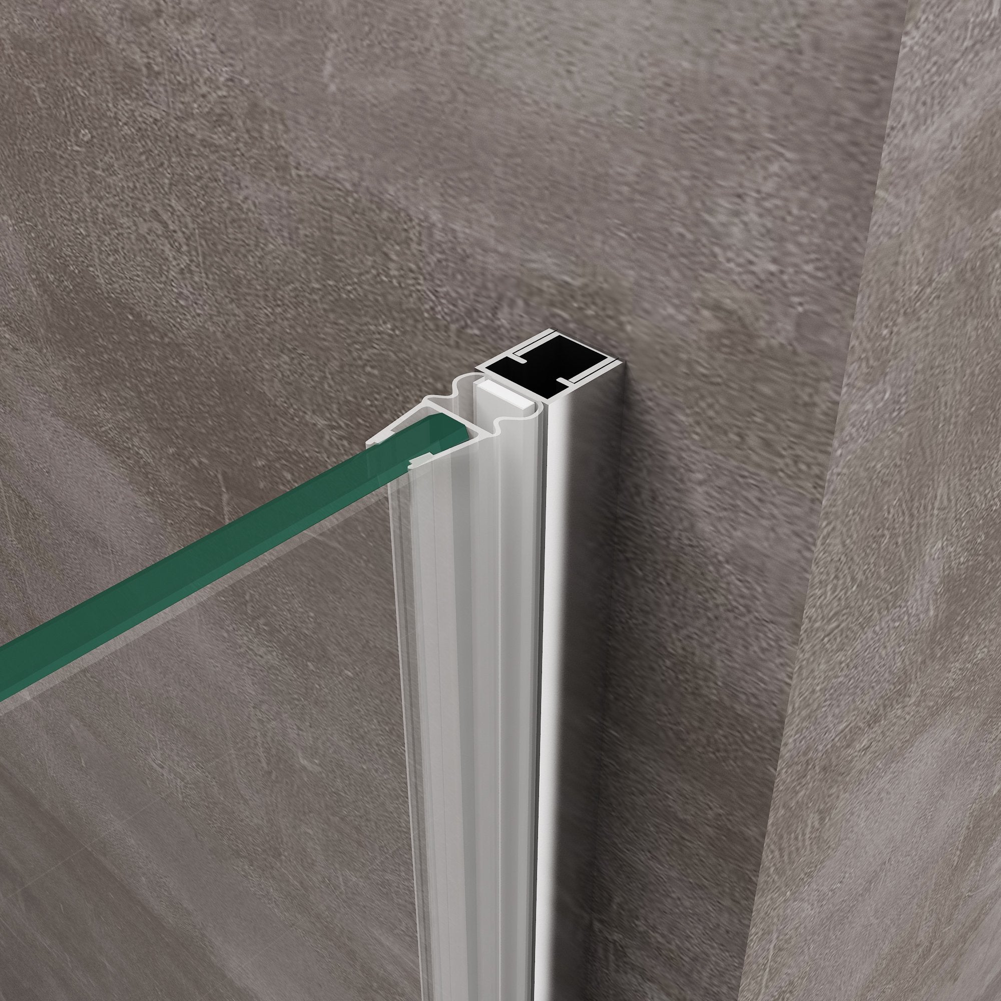 Porta Per Nicchia Tipo Walk In Scorrevole H 200 Telaio Cromato Reversibile Cm.150 Regolabile 146-150 cm