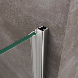 Porta Per Nicchia Tipo Walk In Scorrevole H 200 Telaio Cromato Reversibile Cm.150 Regolabile 146-150 cm