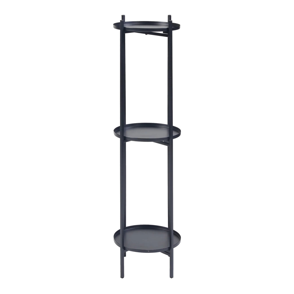 Supporto per piante a 3 livelli 94 x 25 cm metallo nero 03_0010714