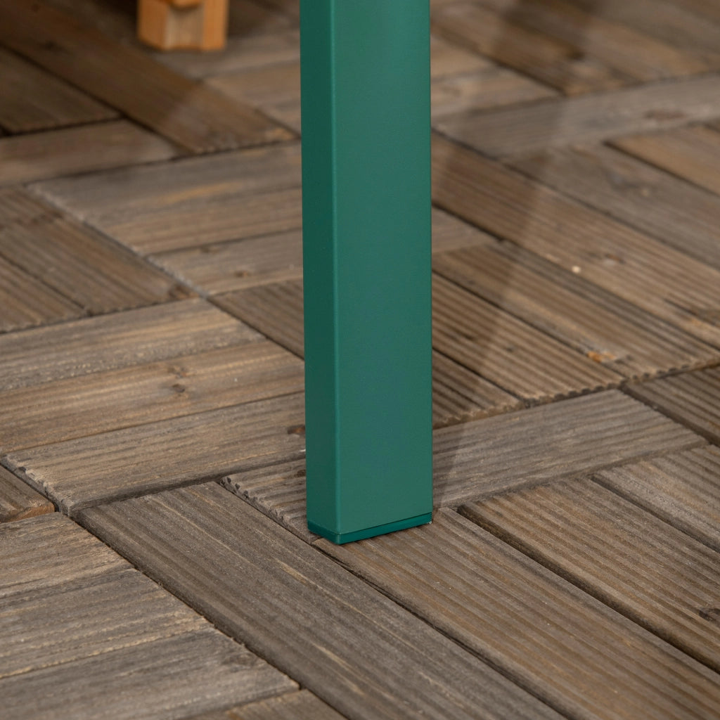 Panchina Da Giardino – Design Ergonomico – 127 x 63 x 83 cm – Acciaio – Verde Scuro – Per Terrazza E Balcone