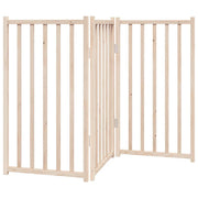 Cancelletto di sicurezza pieghevole per cani a 3 pannelli 150 cm in legno massello di abete marrone 02_0023087