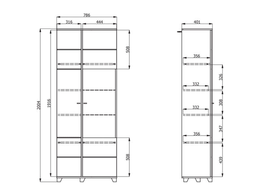 Mobile Espositore Arentino, Vetrina 8 Ripiani, 78.5x40x200.5h cm Bianco