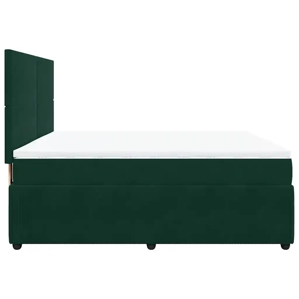 Giroletto a Molle con Materasso Verde Scuro 180x200 cm Velluto 3292403
