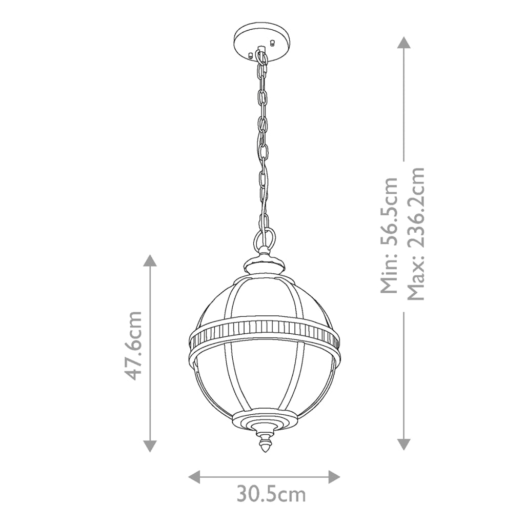 Lampada sospesa esterna Halleron Kichler bronzo 3 luci E14