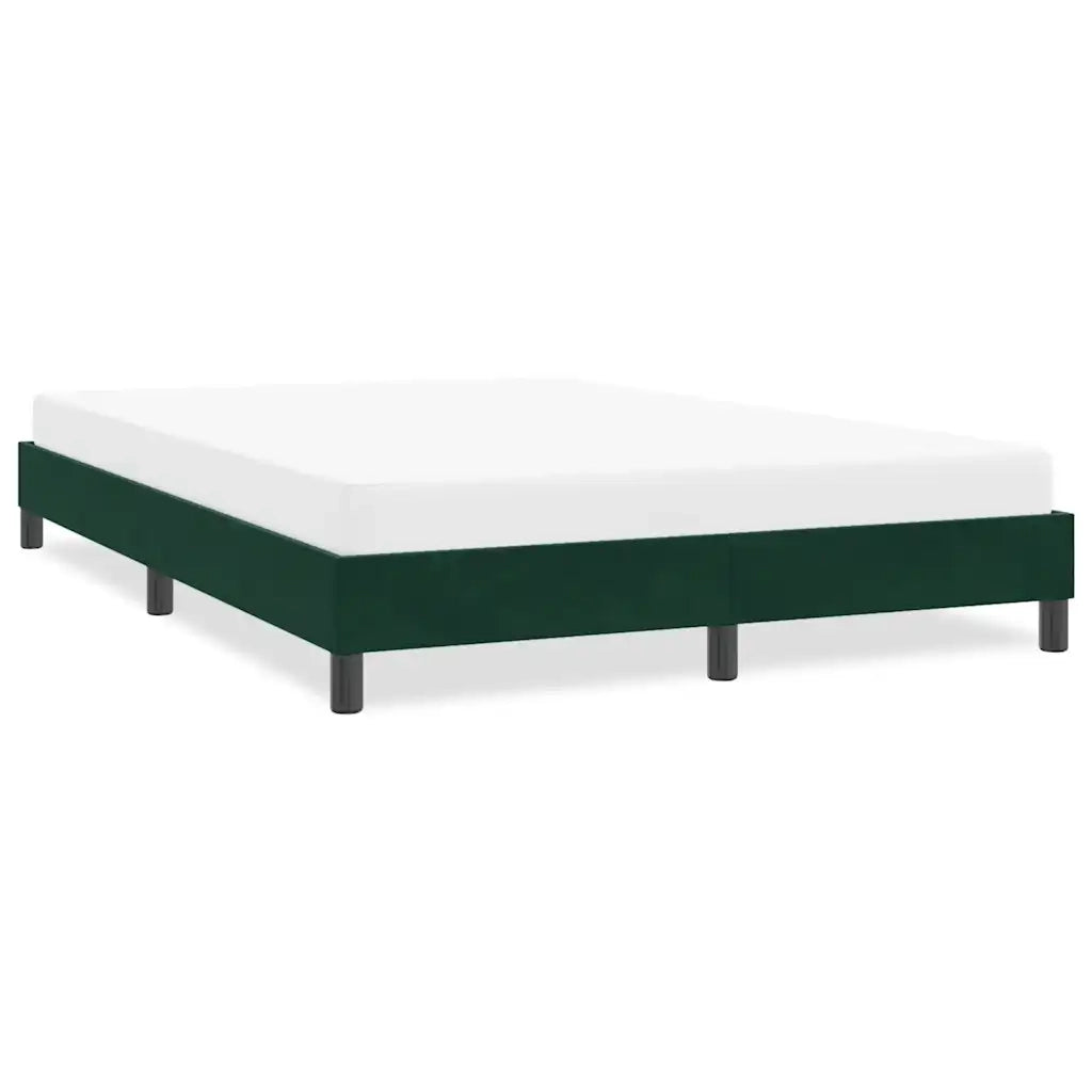 Giroletto senza Materasso-Struttura Letto Verde Scuro 140x220 cm in Velluto