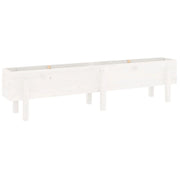 Fioriera rialzata per piante fiori patio giardino 160 x 30 x 38 cm legno di pino massiccio bianco 02_0039368