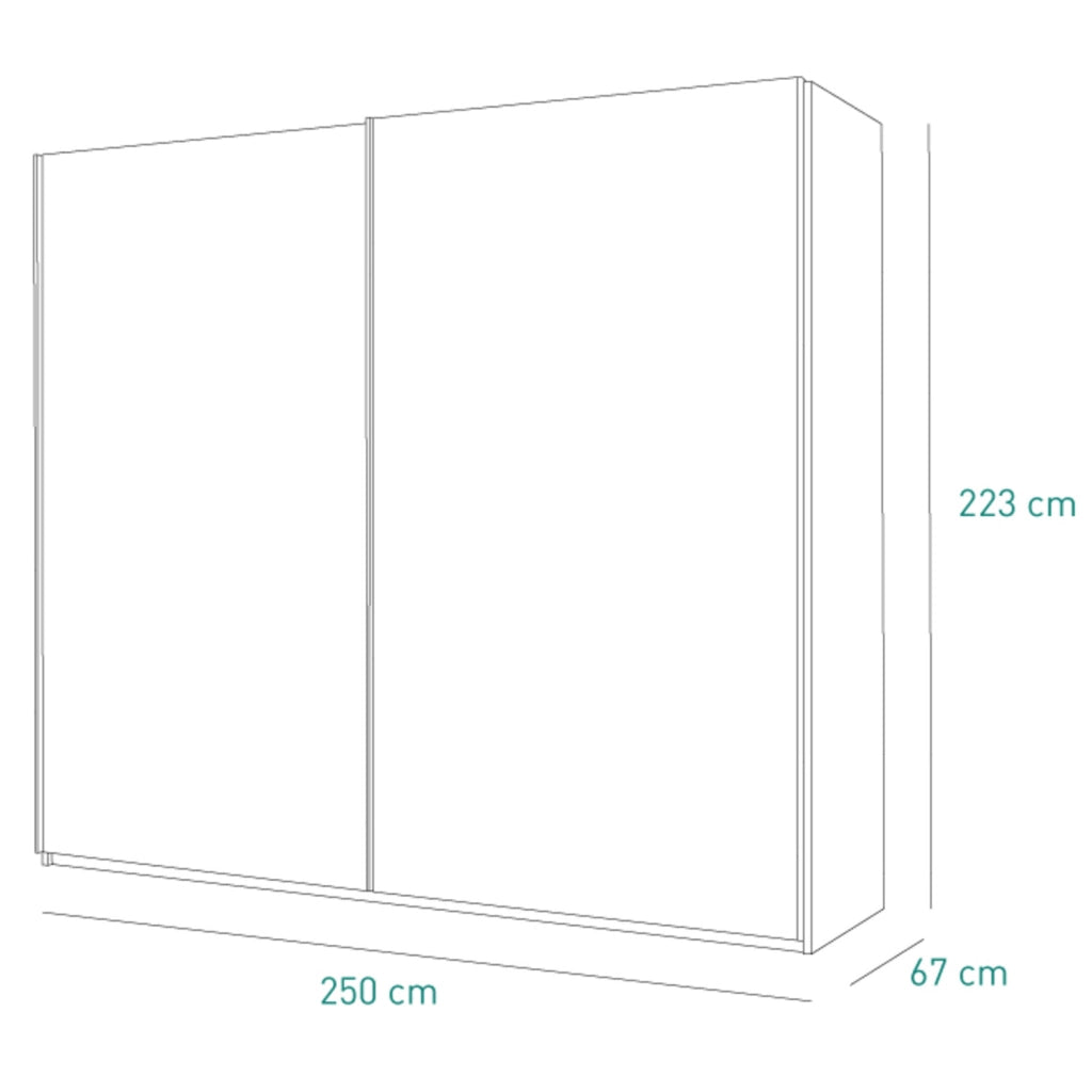 ARMADIO SCORREVOLE SYSTEMA 250X67XH223CM OAK MIELE