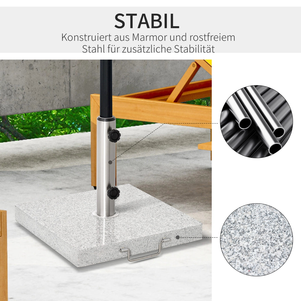 Supporto per ombrellone in acciaio con maniglie ¨C zephmum ¨C grigio per diametro 3.8-4.8 cm