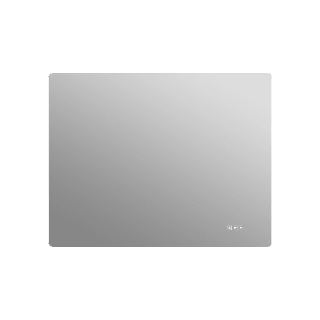 SPECCHIO LED 70x90 cm rettangolare in vetro e metallo argento, dimmerabile