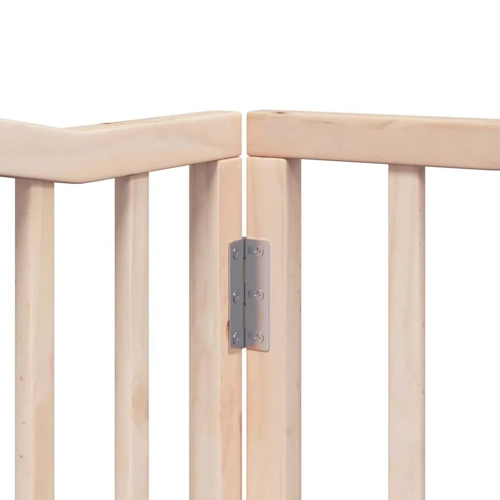 Cancelletto di sicurezza per animali domestici porta pieghevole 8 pannelli legno di pioppo marrone 02_0023251