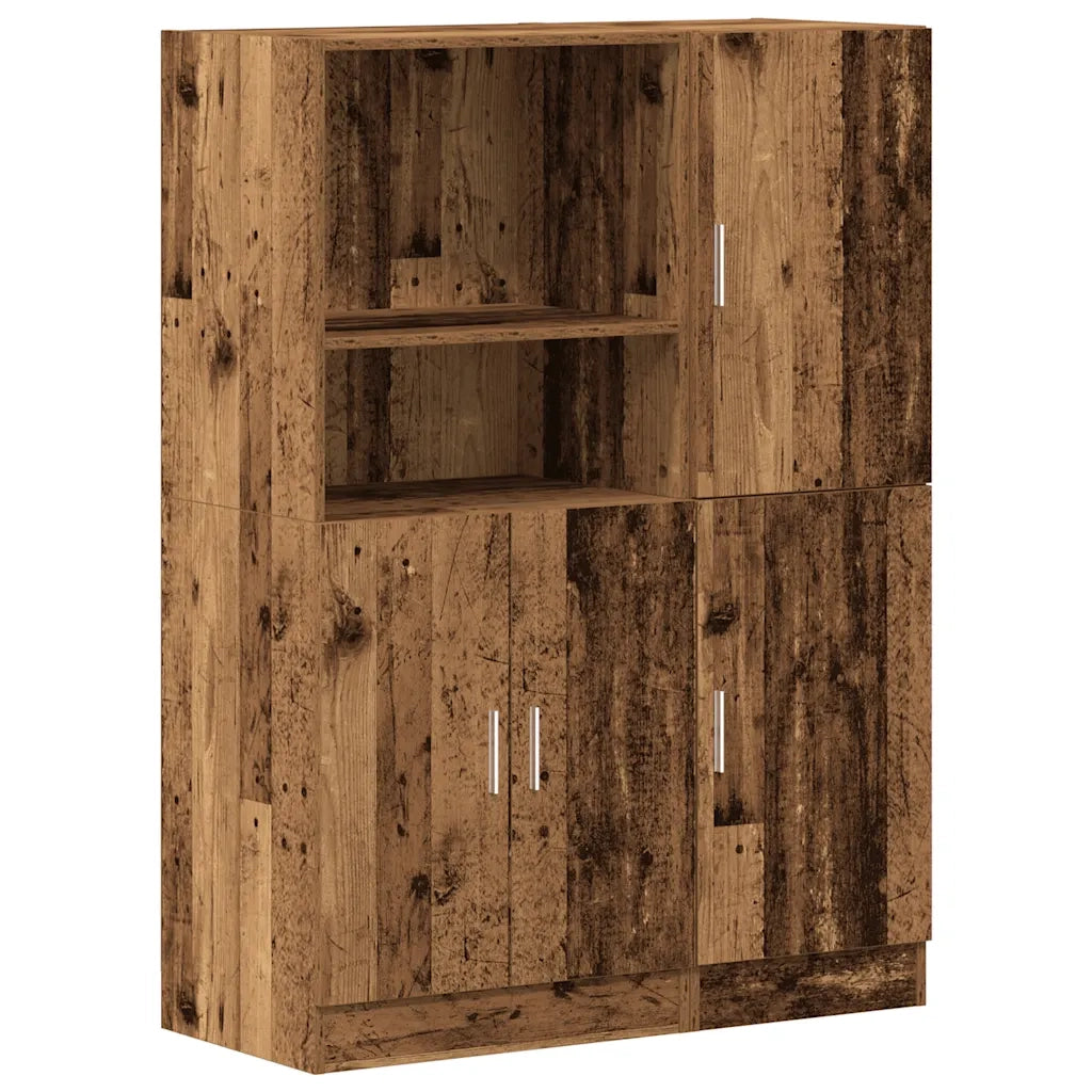 Set di Mobili da Cucina 2 pz Legno Antico in Truciolato
