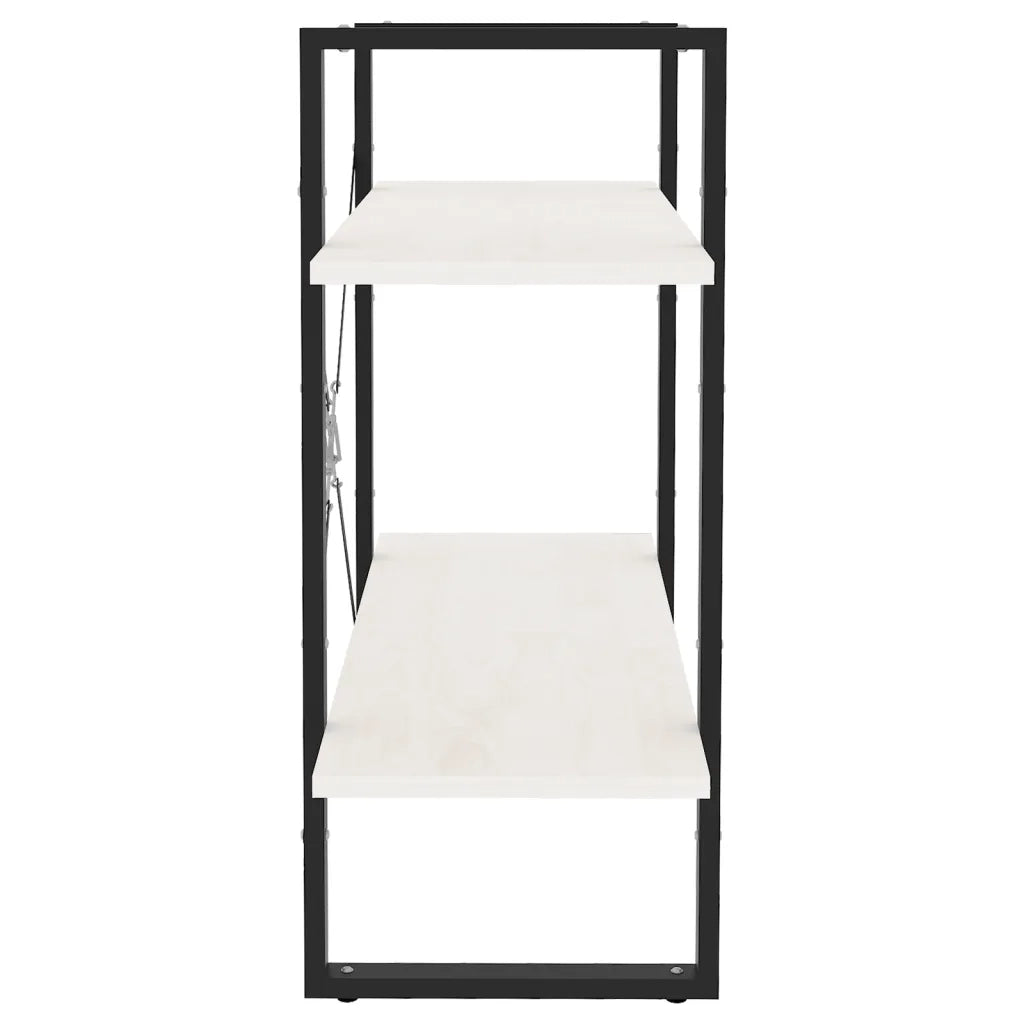 Libreria a 2 Ripiani Bianca 80x30x70 cm in Massello di Pino 806453