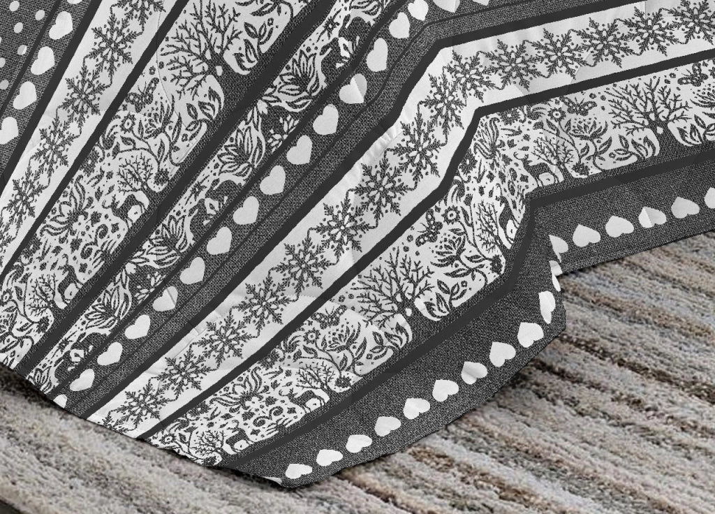 Trapunta Piumone Invernale Linea Pensieri Delicati Disegno New Tirolo - Matrimoniale - Grigio