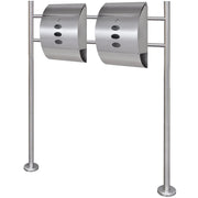 Cassetta postale doppia dal design contemporaneo in acciaio inox su gambe 120 cm 1002007